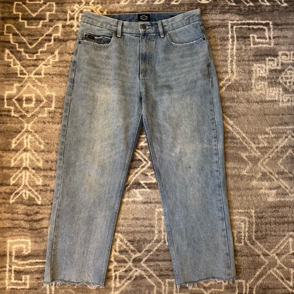 RVCA Americana Cropped Distressed Denim